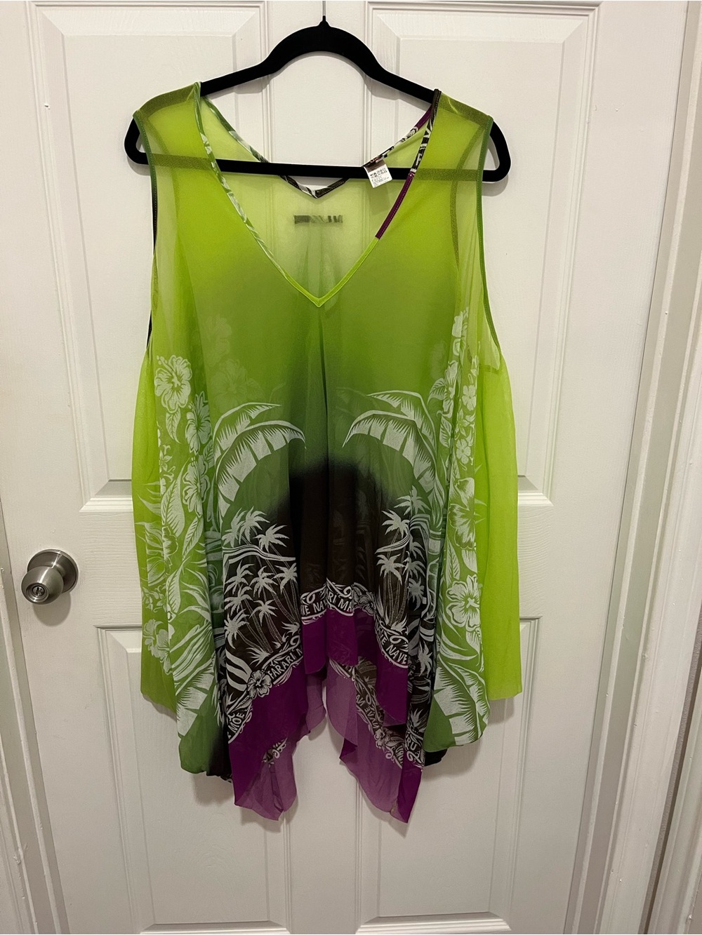 VINTAGE Jean Paul Gaultier Soleil Tropical Print Mesh Top 90’s